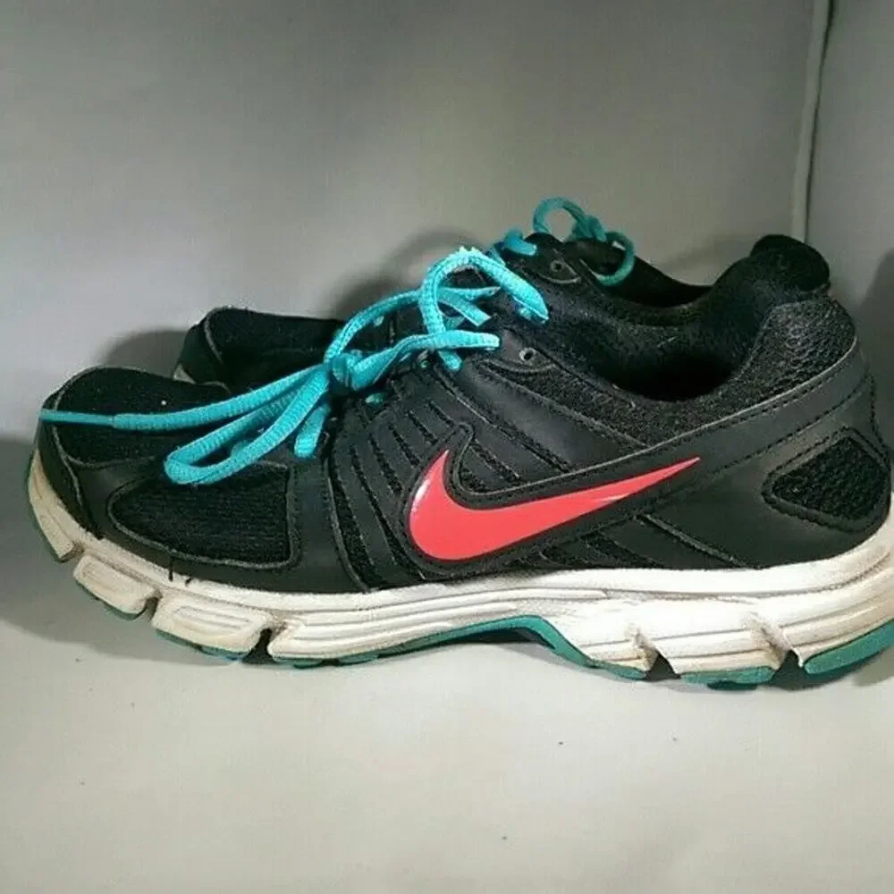 Nike Downshifter 5 Running Shoes Black & Aqua - 537571-012 - Size 6